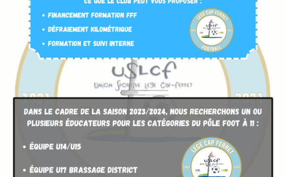 Recherche éducateurs foot à 11